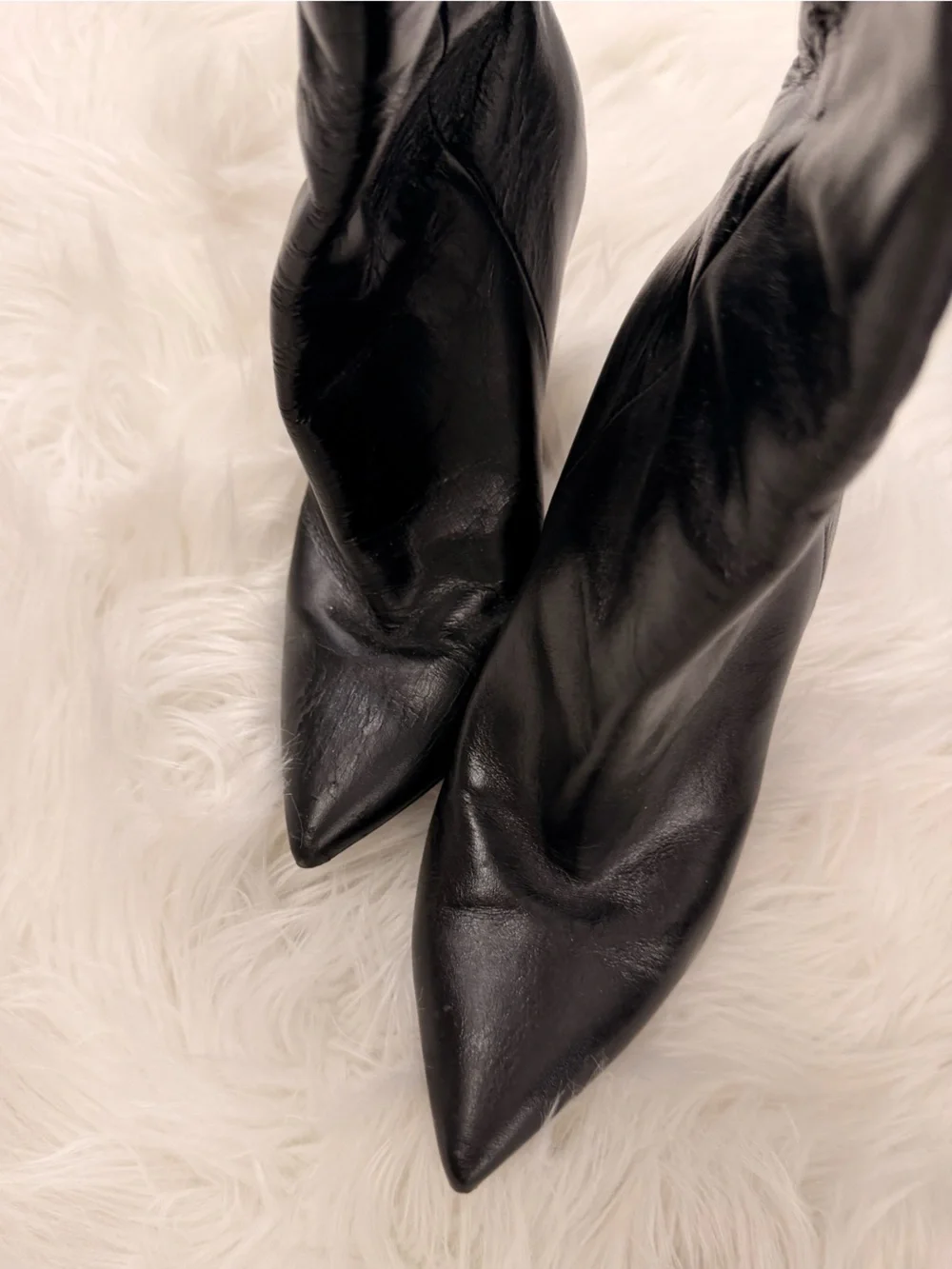 Saint Laurent over knee black boots